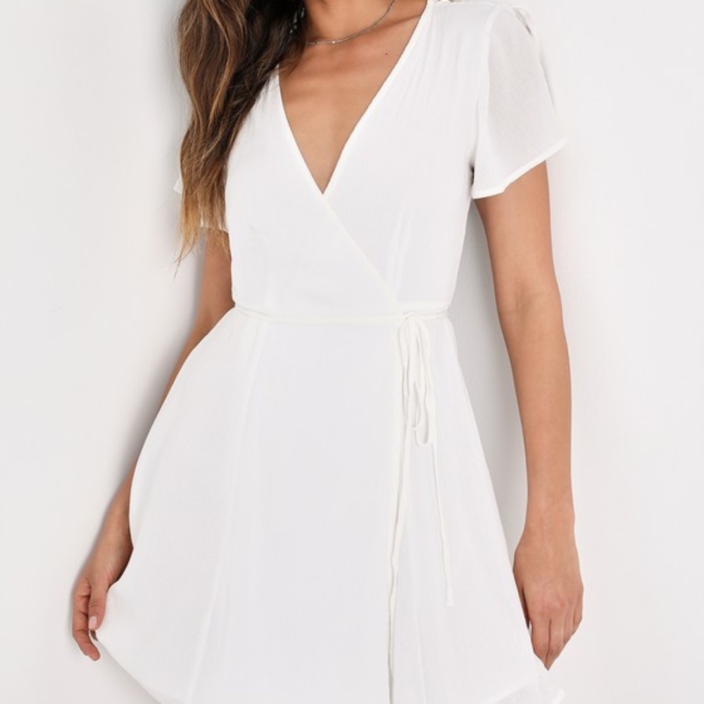 Lulus Harbor Point White Wrap Dress - Size S